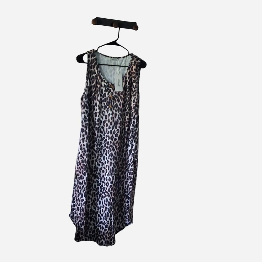 XL Leopard Print Maxi Tank Dress Womens XL NWT